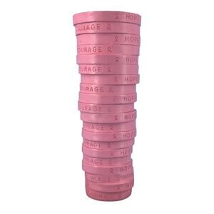 Breast Cancer Awareness Vase Iconic Pink Ribbon Faith Hope Strength Courage